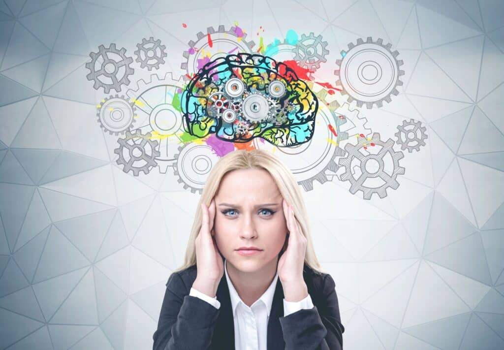 Femme stressée car elle a trop de chose en tête